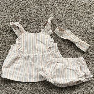 Carters Striped 3pc Baby Outfit with Headband